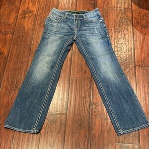 Rock & Roll Cowboy Bootcut Faded Blue Denim Jeans